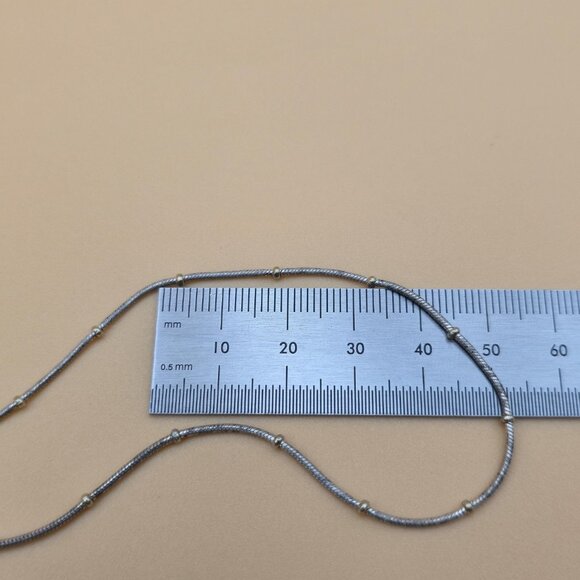 9 Inch Sterling Silver Tarnished Orb Chain Ankle Bracelet B616 - Picture 4 of 5